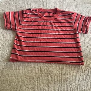 Boxy cropped stripped tee shirt